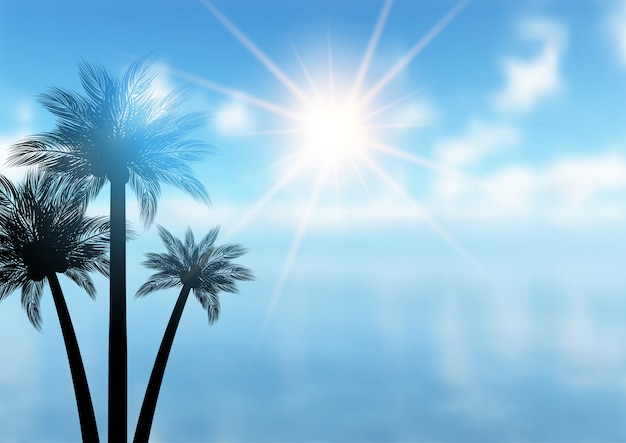 Summer palm tree background