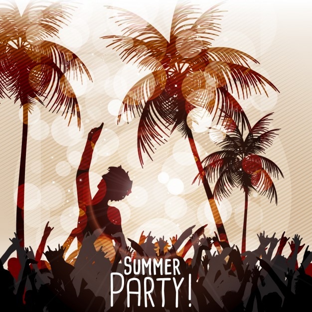 Free vector summer party at the beach