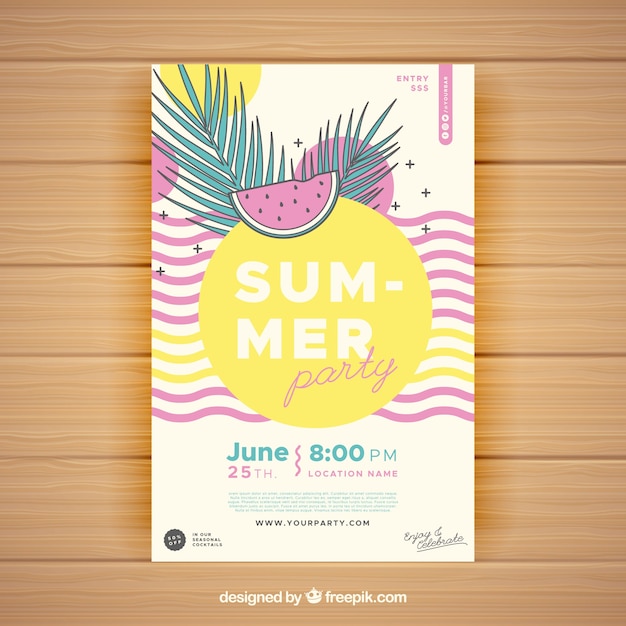 Summer party flyer to celebrate season