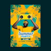 Free vector summer party flyer template style