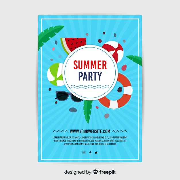 Summer party flyer template