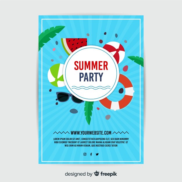 Summer party flyer template