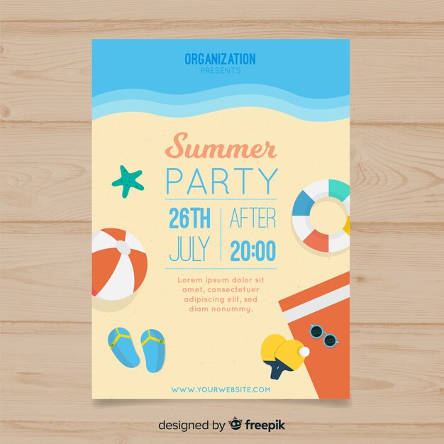 Summer party flyer template