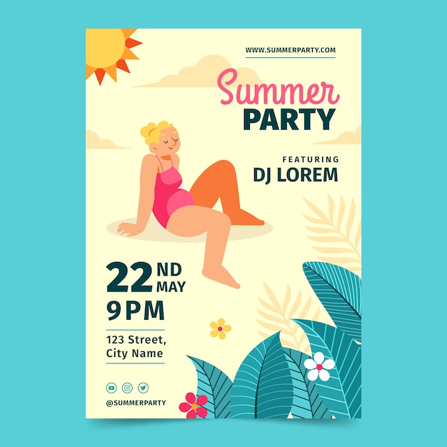 Summer party invitation template