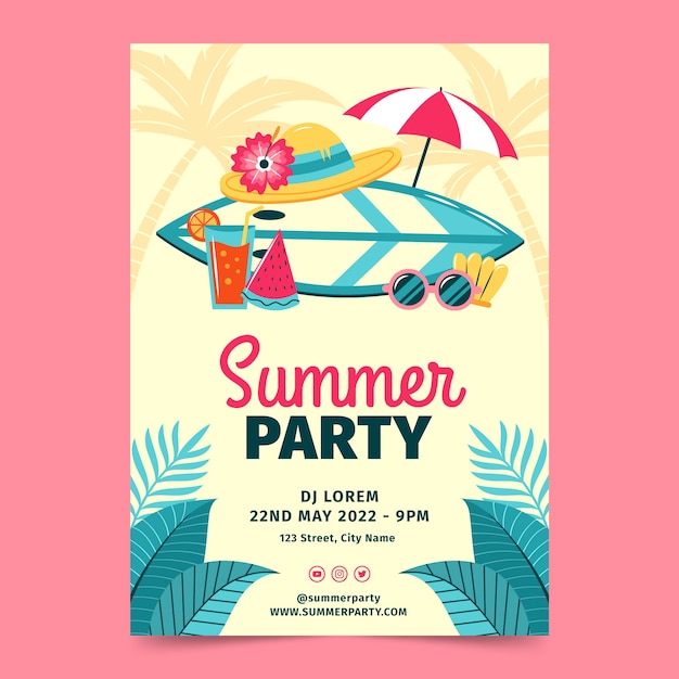 Summer party invitation template