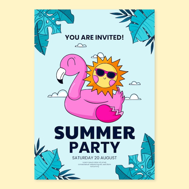 Summer party invitation template