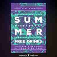 Free vector summer party poster palm tree design