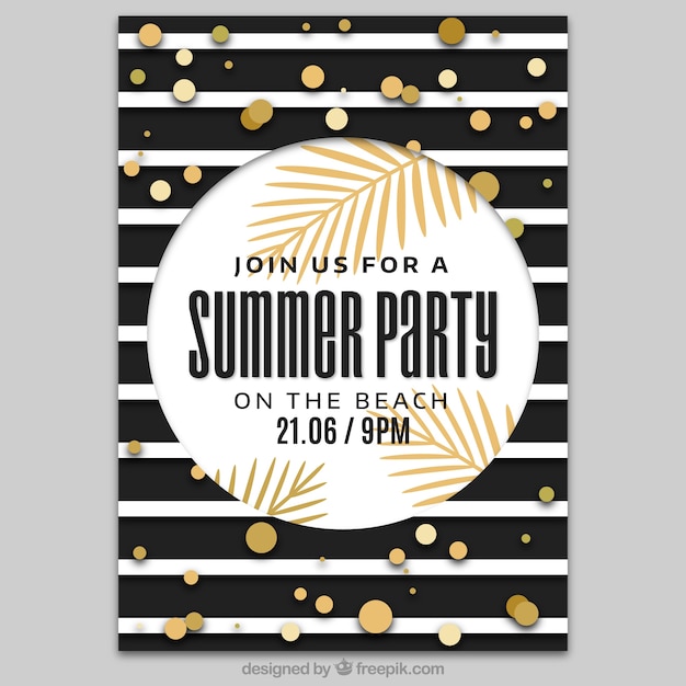 Summer party poster stripe design