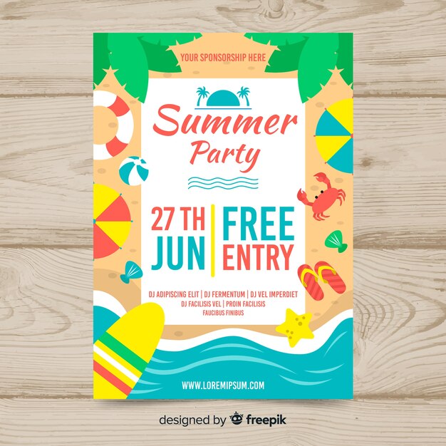 Summer party poster template