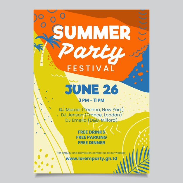 여름 파티 포스터 템플릿