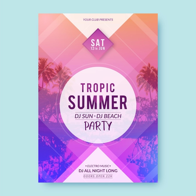 Summer party poster template