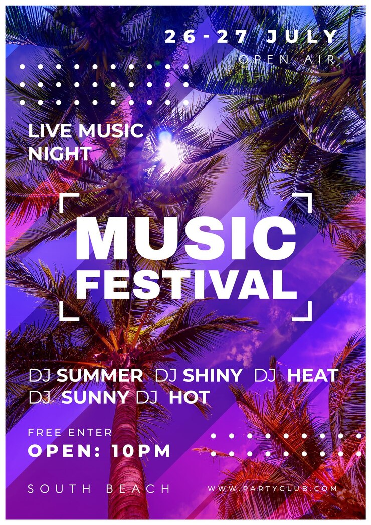 Free Vector summer party poster template