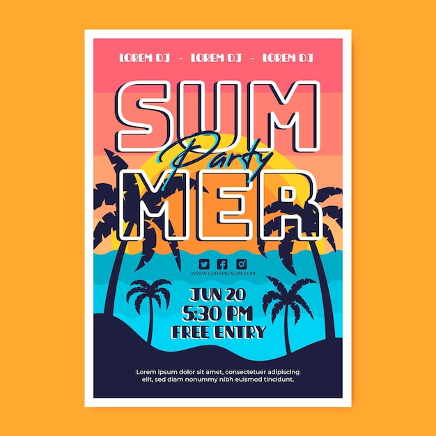 Summer party poster template