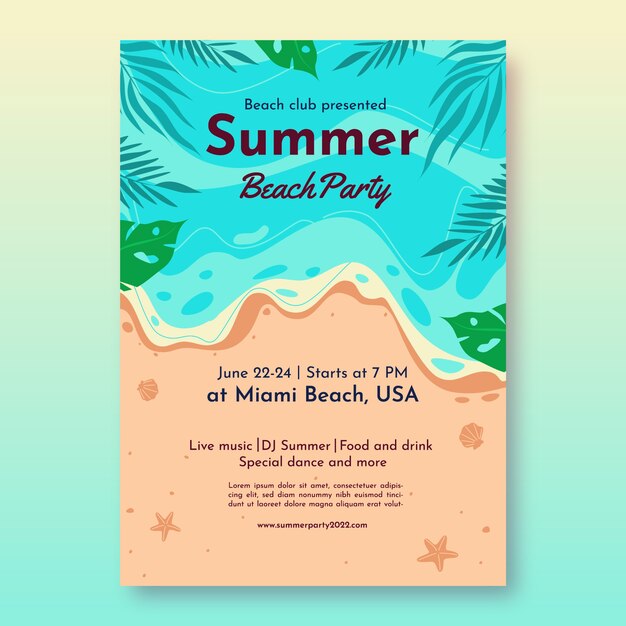 Summer party poster template