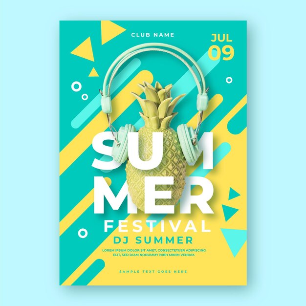 Summer party poster template