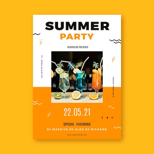 Summer party poster with photo