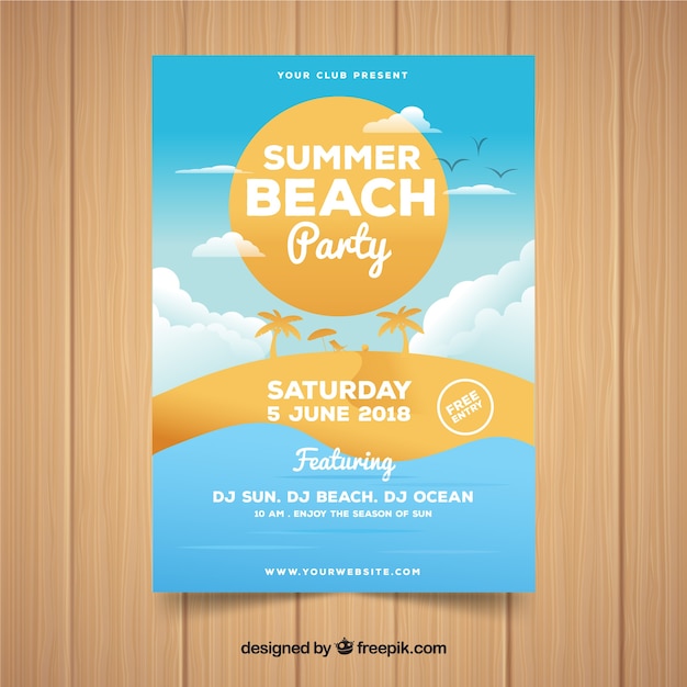 Free vector summer party poster