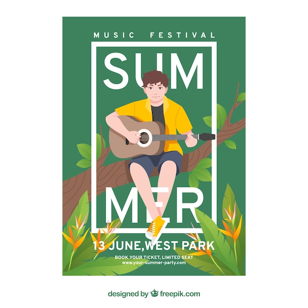 Free vector summer party poster