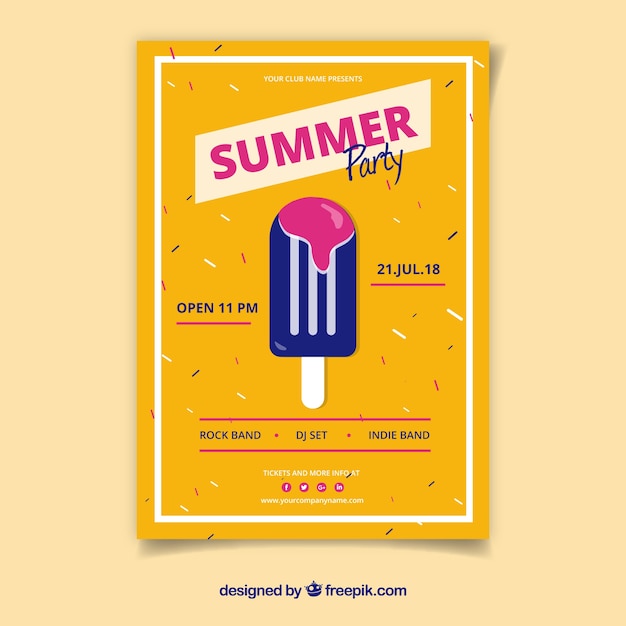 Free vector summer party poster