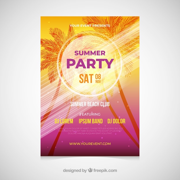 Free vector summer party poster