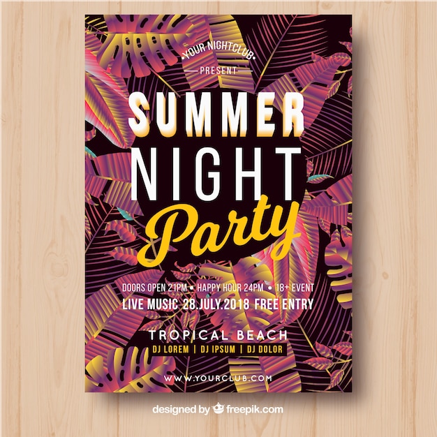 Free vector summer party poster