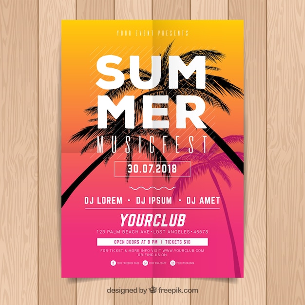 Free vector summer party poster