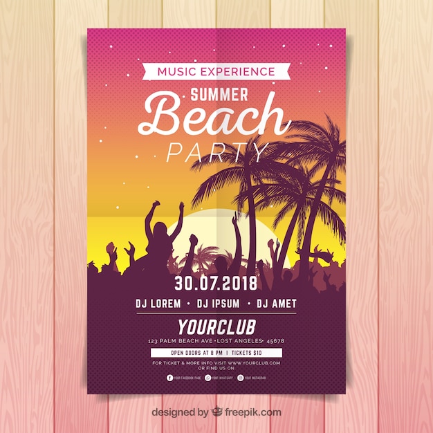 Free vector summer party poster