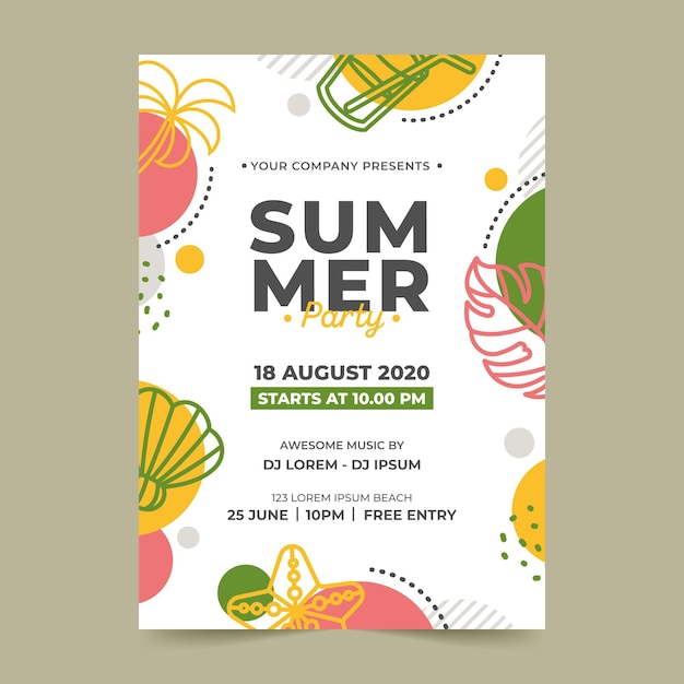 Free vector summer party template