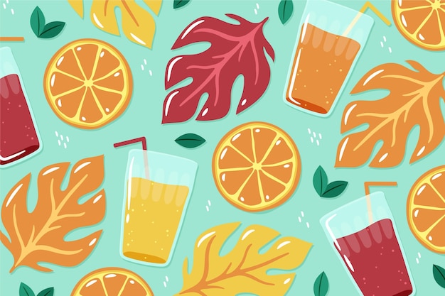 Free vector summer pattern background for zoom