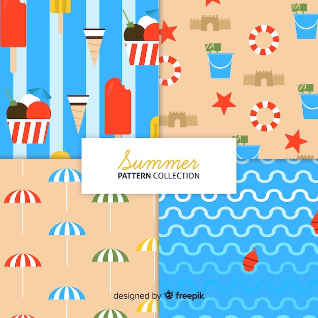 Free vector summer pattern collectio