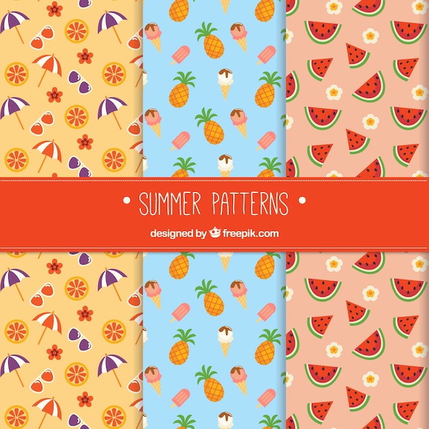 Summer pattern collection of three