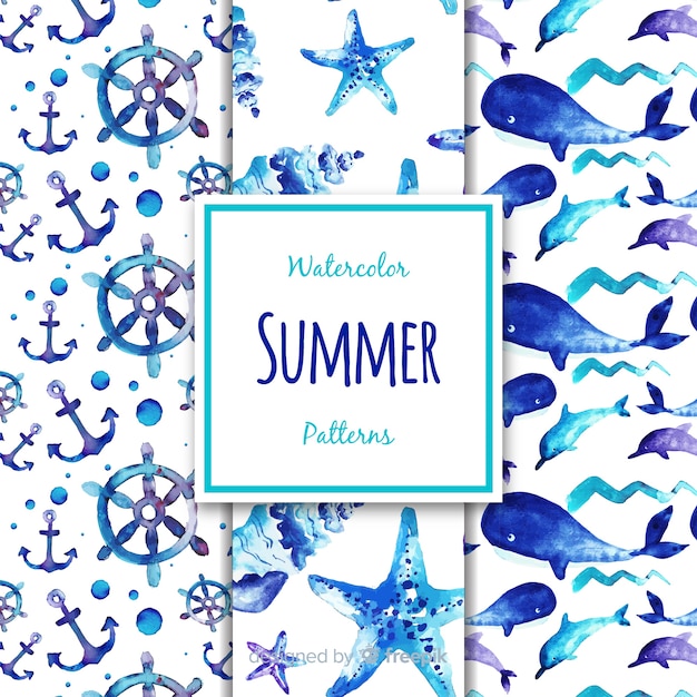 Free vector summer pattern collection