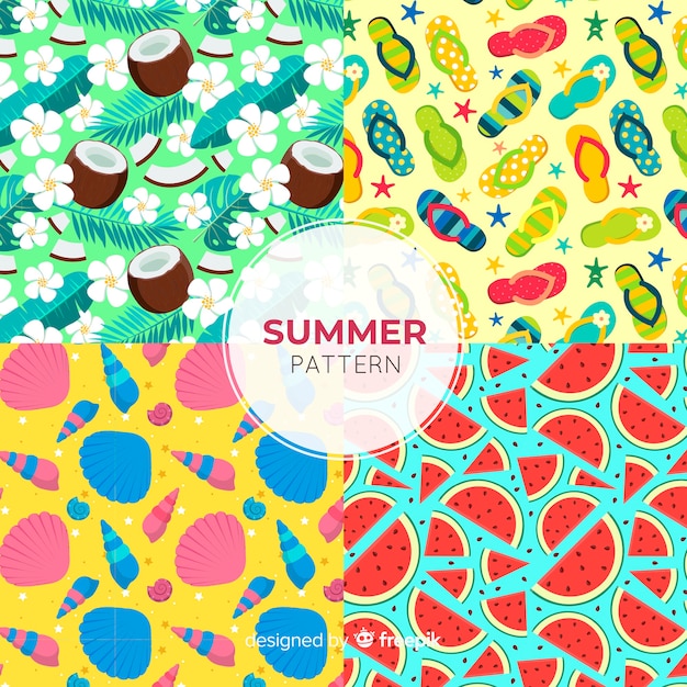 Free vector summer pattern collection