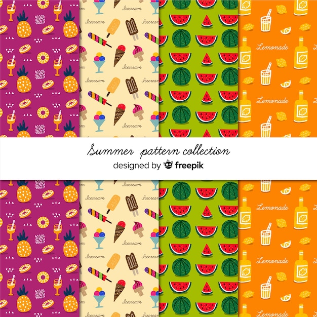 Free vector summer pattern collection