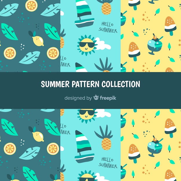 Free vector summer pattern collection