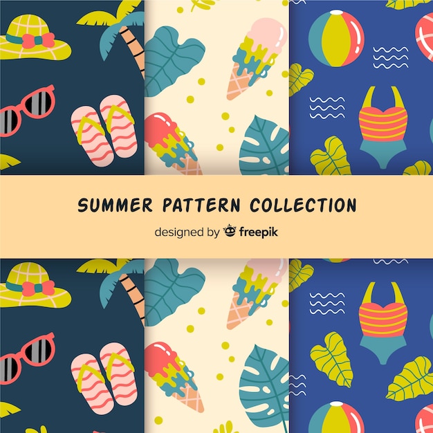 Free vector summer pattern collection