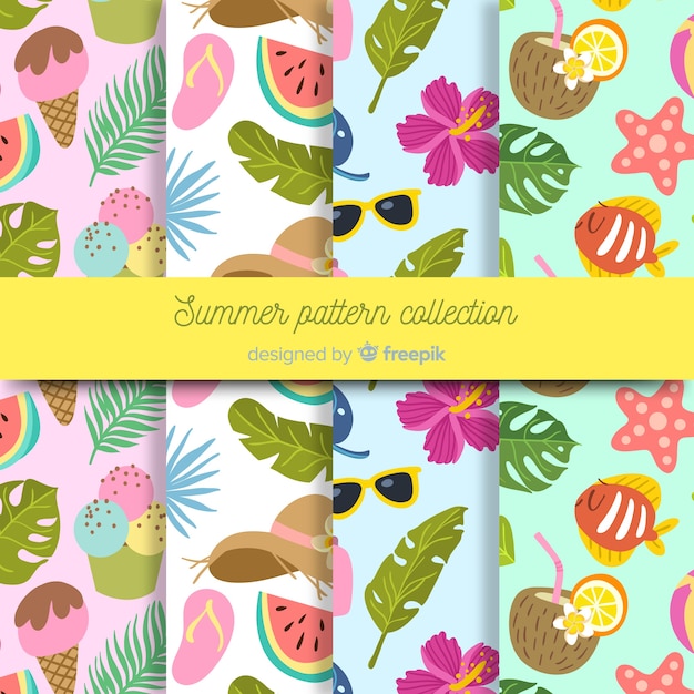 Free vector summer pattern collection