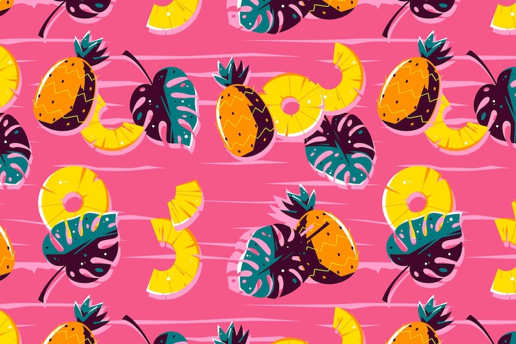 Free Vector summer pattern design with pineapple