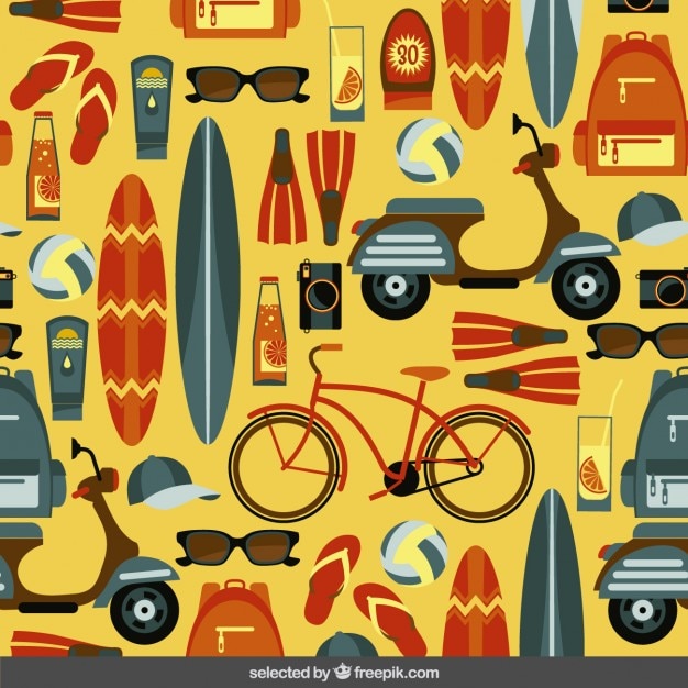 Free vector summer pattern in flat design