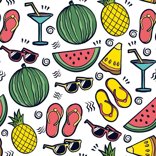 Summer pattern with fruits