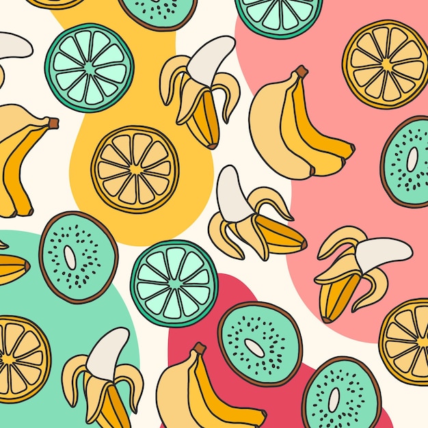 Free vector summer pattern with fruits