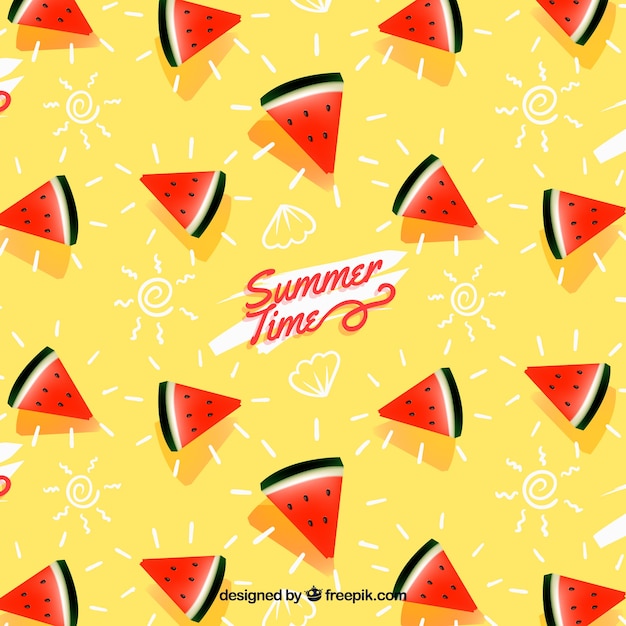 Summer pattern with tropical fruit Premium Vector