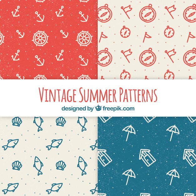 Summer patterns collection with beach elements