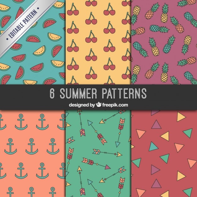 Free vector summer patterns collection