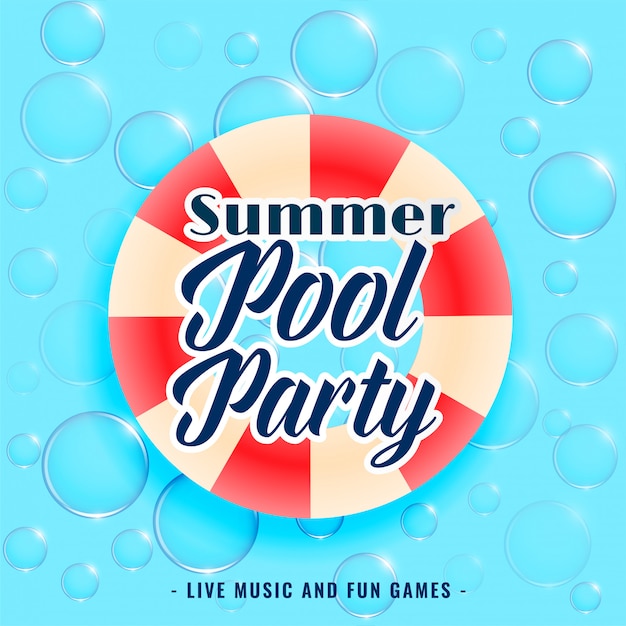 Summer pool party bubbles background