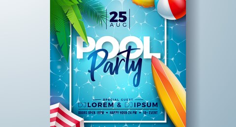 Pool Party Invitation画像