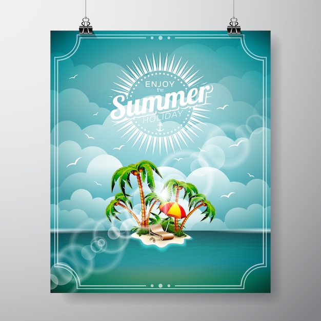 Free vector summer poster design