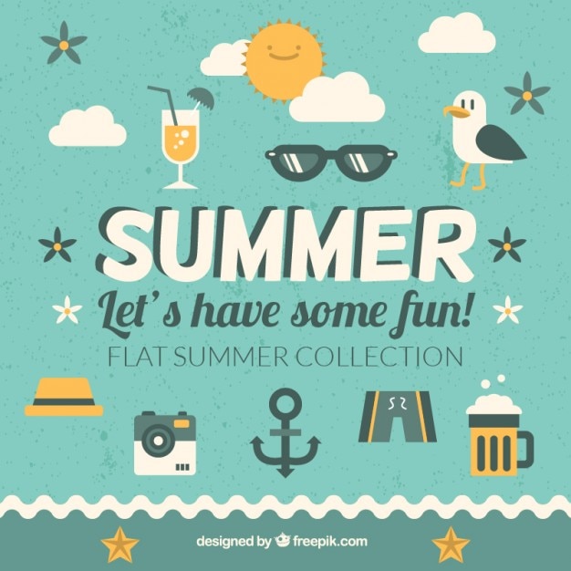 Free vector summer quote in vintage design