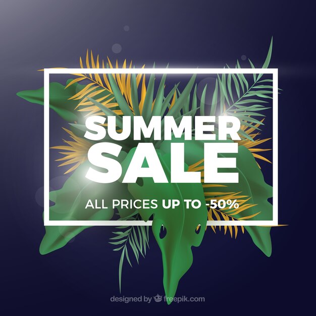 Free vector summer sale background in realistic style