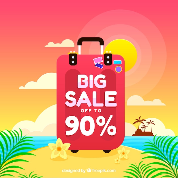 Summer sale background in realistic style